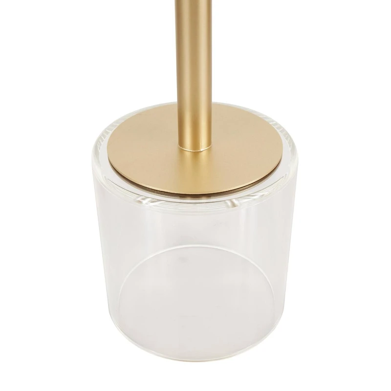 22.5" Clear Acrylic Accent Table with Elevated Base & Gold Stand