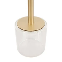 22.5" Clear Acrylic Accent Table with Elevated Base & Gold Stand