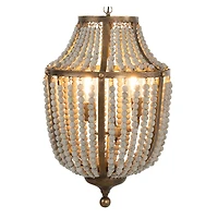 Hello Honey® 27" Metal Chandelier With White Wooden Beads