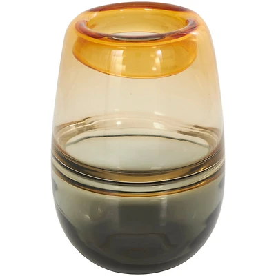 9" Orange Ombre Glass Vase