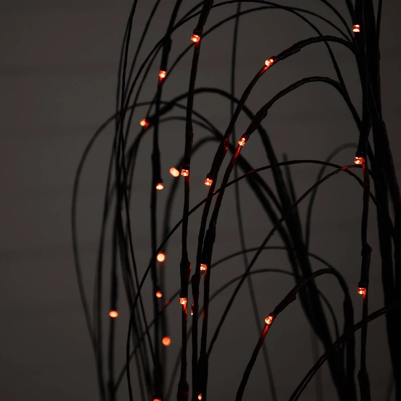 5ft. Orange & Purple LED Pre-Lit Halloween Black Willow Artificial Fall Tree