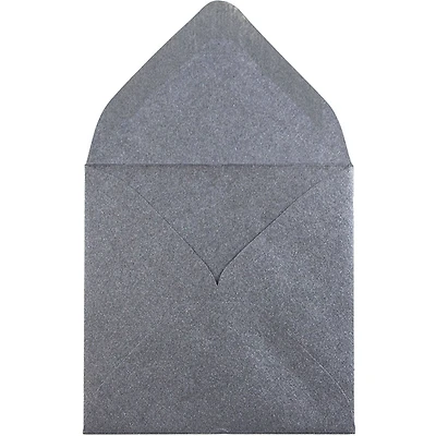 JAM PAPER 3 1/8 x 3 1/8 Square Metallic Invitation Envelopes, Antrhacite Stardream, 25/Pack