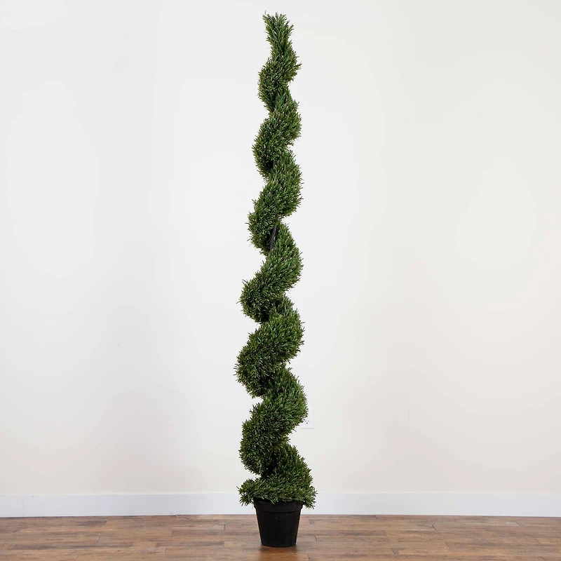 9ft. Potted Artificial Rosemary Spiral Topiary Tree