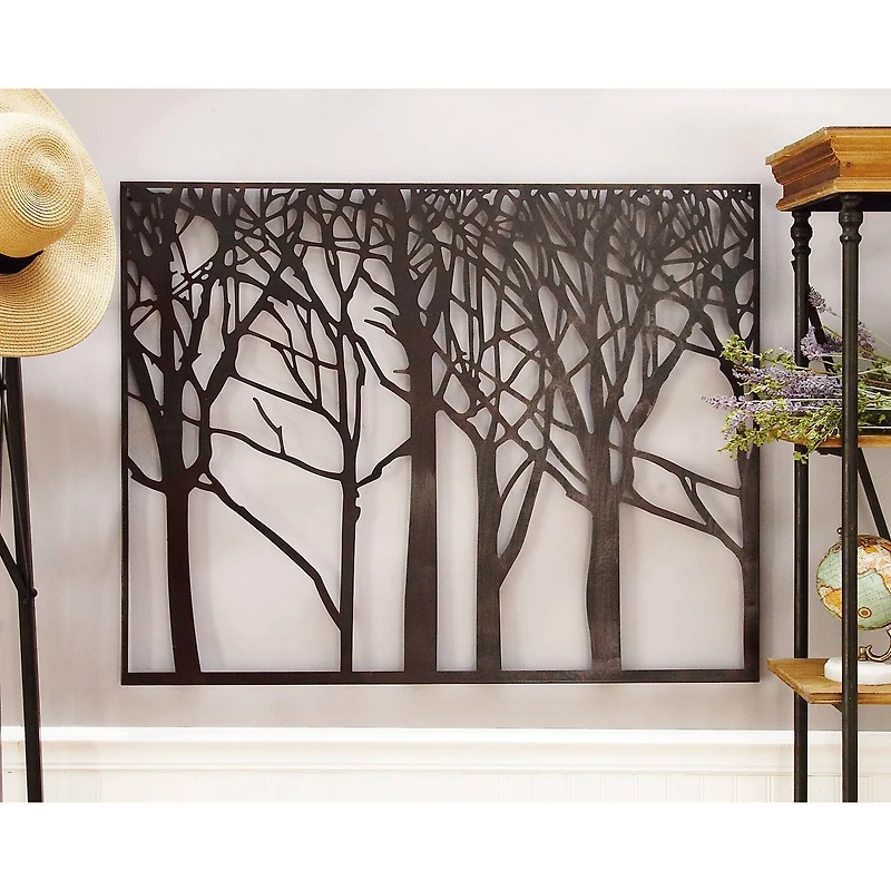 Black Metal Modern Trees Wall Décor