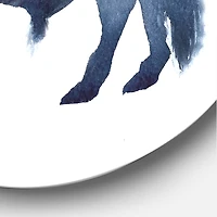 Designart - Navy Blue Bison Silhouette