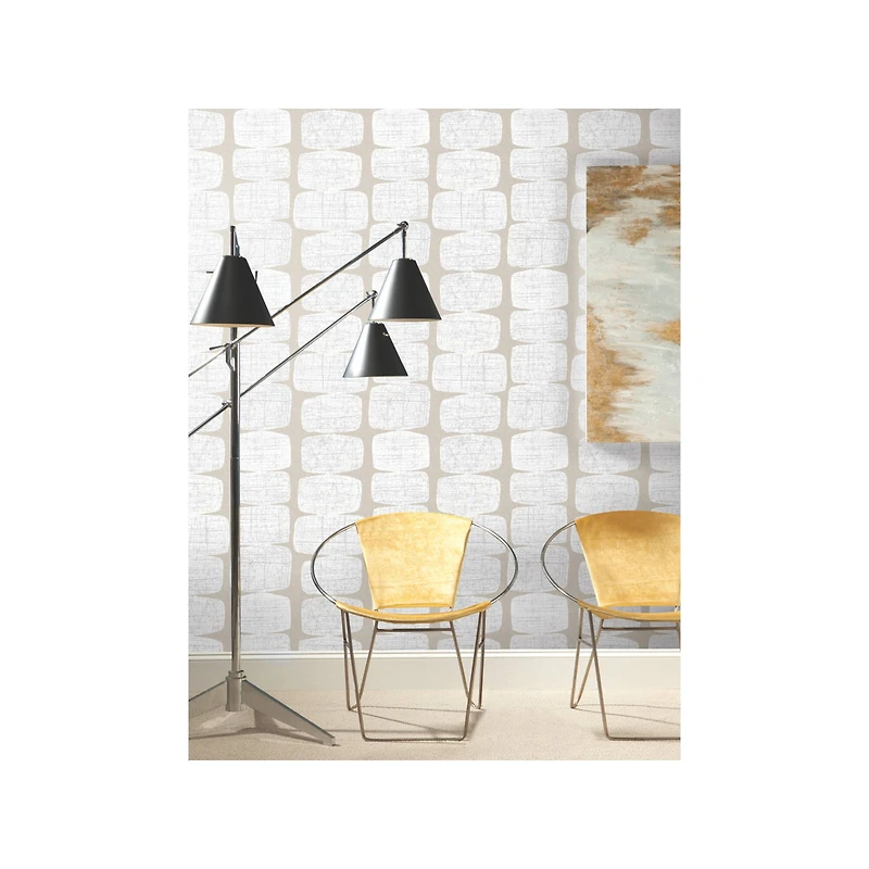 RoomMates White Mid-Century Beads Peel & Stick Wallpaper