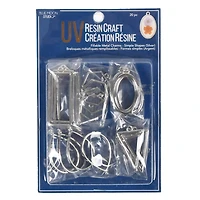 Blue Moon Studio™ UV Resin Craft Silver Simple Shapes Fillable Metal Charm Set