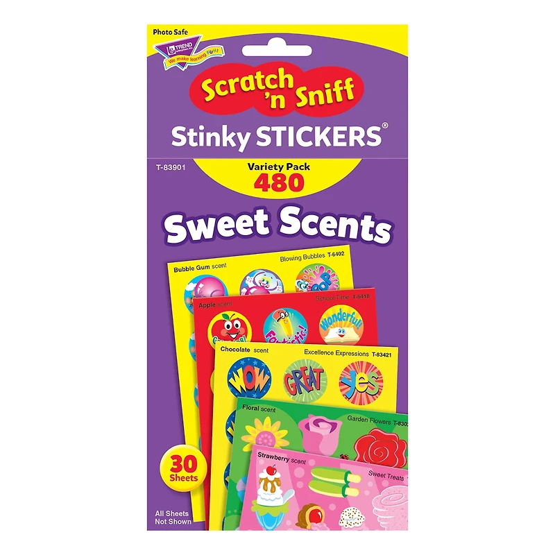 Trend Enterprises® Stinky Stickers® Sweet Scents Variety Pack, 2 Packs of 480ct.