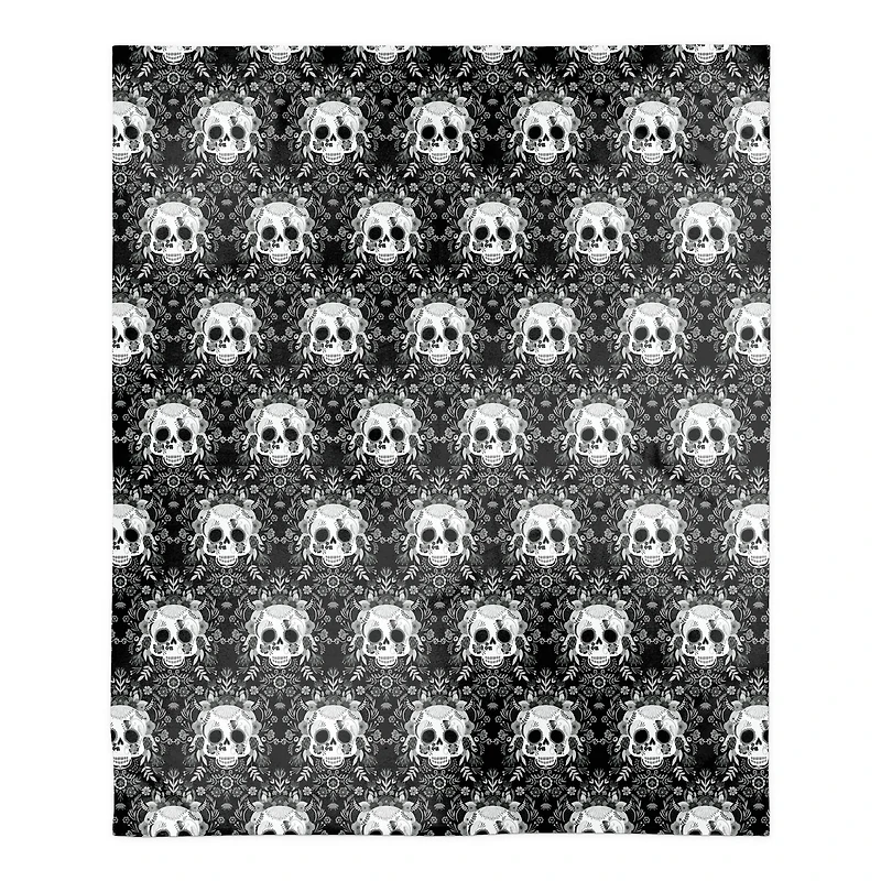 Sugar Skull Pattern 50" x 60" Sherpa Fleece Blanket