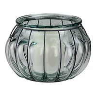10.25" Tea Garden Transparent Spanish Glass Candle Holder