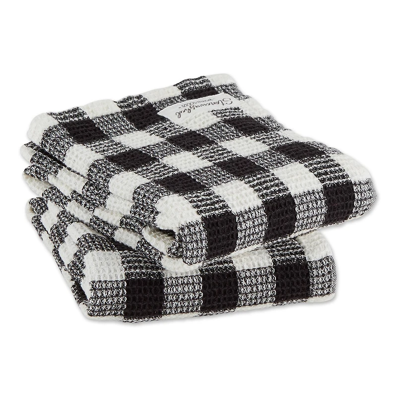 DII® Checker Washed Waffle Dish Towels