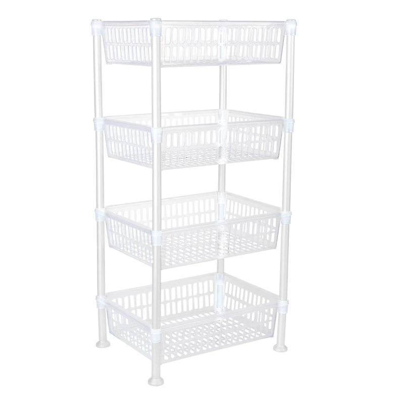 Kitchen Details White 4-Tier Slim Shelf