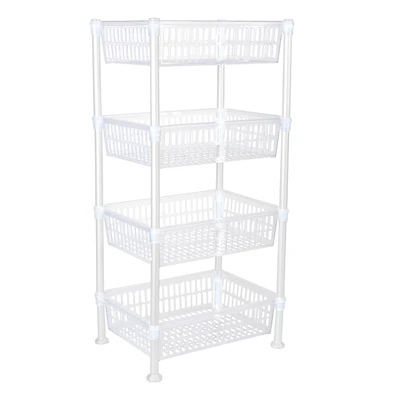 Kitchen Details White 4-Tier Slim Shelf