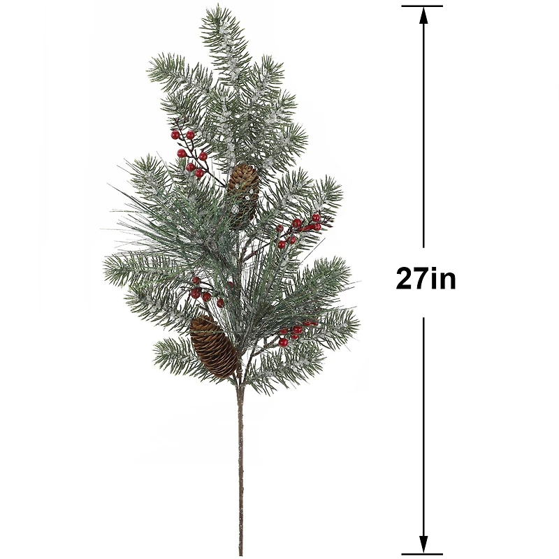 27" Icy Spruce with Pinecone & Berry Stem by Ashland®