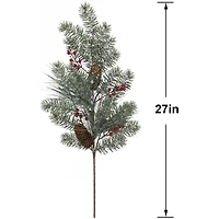 27" Icy Spruce with Pinecone & Berry Stem by Ashland®