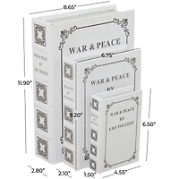 Off White Faux Leather Faux Book Box Set