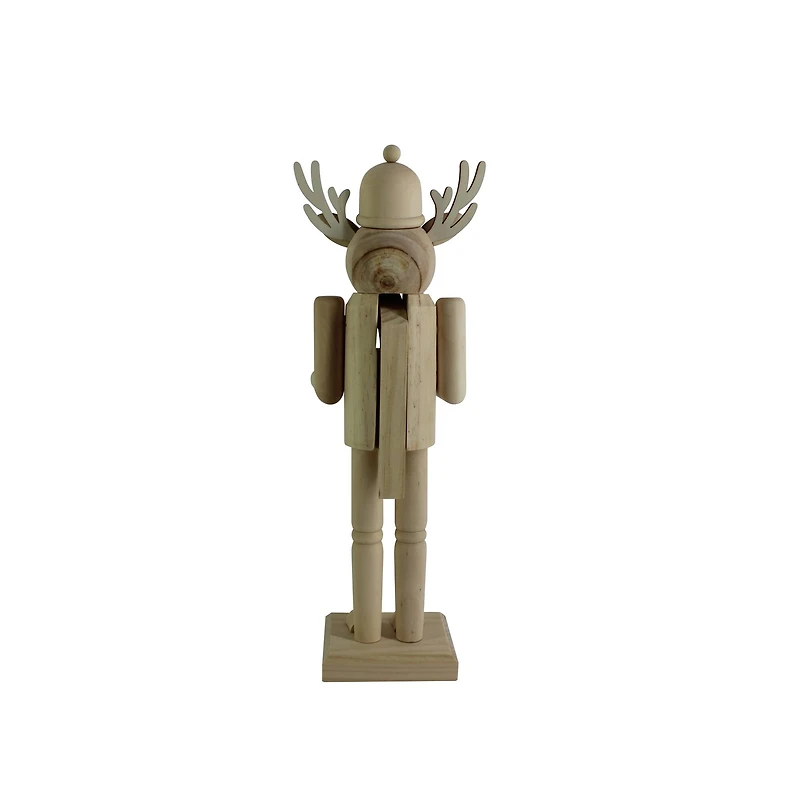 14" Reindeer with Gift DIY Pinewood Nutcracker by Make Market®