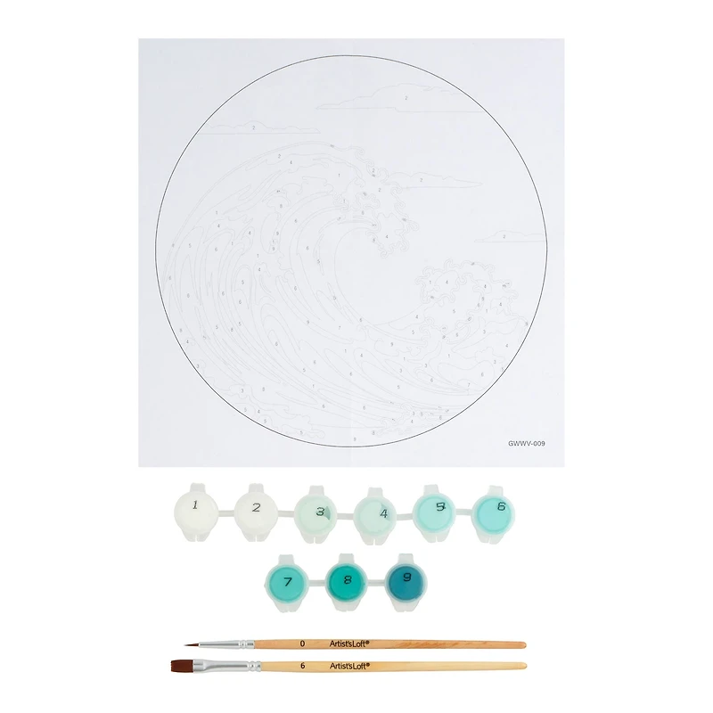 Waves Paint-by-Number Plywood Surface Kit by Artist's Loft®