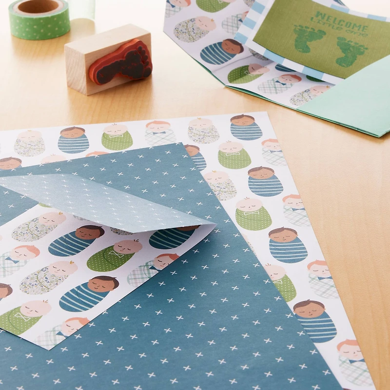 Baby Boy Double-Sided Cardstock Paper by Recollections™, 12" x 12"