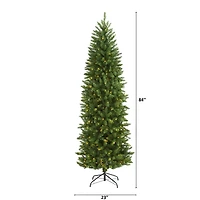 7ft. Pre-Lit Green Mountain Pine Artificial Christmas Tree, Clear LED Lights