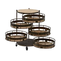 Brown Metal Farmhouse Storage Cart, 28" x 17" x 17"