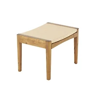 22" Brown Traditional Living Room Stool with Rope Wrapped Seat