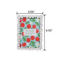 Flora Bunda 4" x 6" All Around Daisy Edge Zinc Alloy Picture Frame