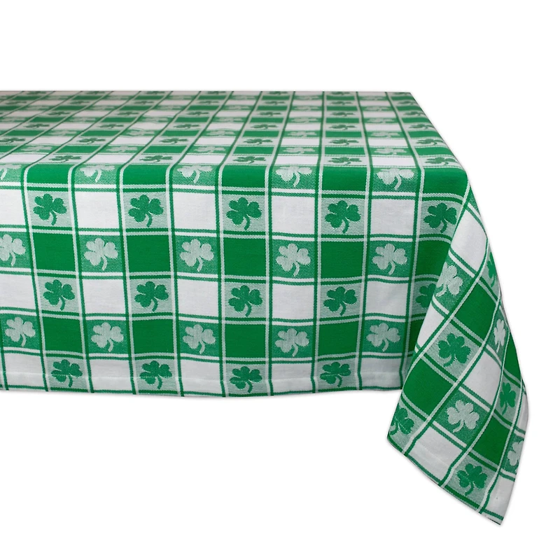 DII® 84" Shamrock Woven Check Tablecloth