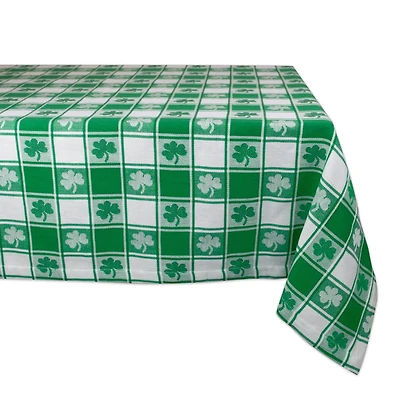 DII® 84" Shamrock Woven Check Tablecloth