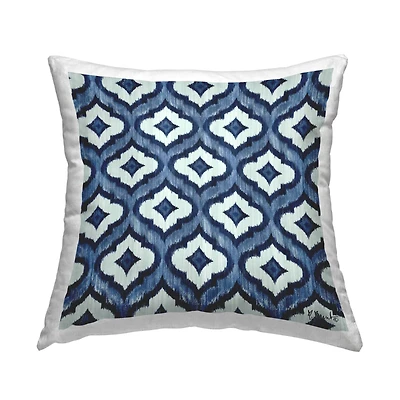 Stupell Industries Bold Blue White Trellis Pattern Throw Pillow, 18" x 18"