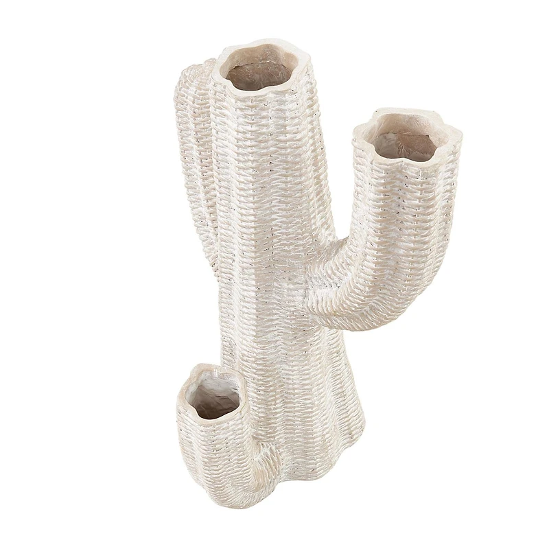 Cream Resin Cactus Textured Planter