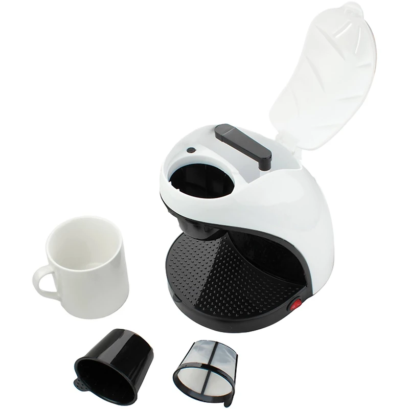 Brentwood White Single-Serve Coffee Maker with Porcelain Mug