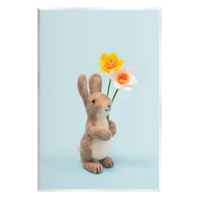 Stupell Industries Spring Bunny Floral Daffodils Wall Plaque Art
