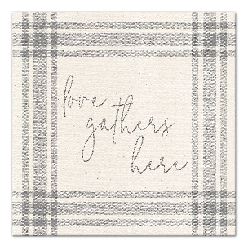 Love Gathers Here 16" x 16" Canvas Wall Art