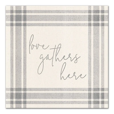Love Gathers Here 16" x 16" Canvas Wall Art