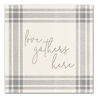 Love Gathers Here 16" x 16" Canvas Wall Art