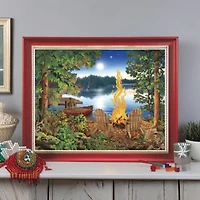 Diamond Dotz® Advanced Lakeside Red Canoe Diamond Painting Kit