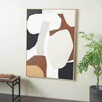 40" x 56" Brown Geometric Abstract Overlapping Circles Canvas Wall Art