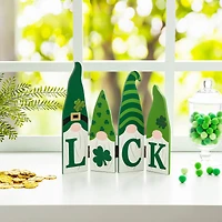 Glitzhome® 12.25" St. Patrick's Wooden Luck Shamrock Gnome Table Decor