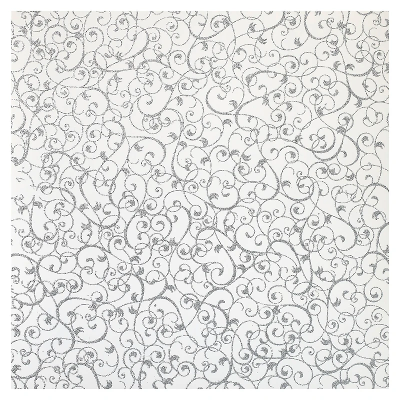 Silver Swirl Glitter Paper by Recollections®, 12" x 12"
