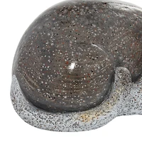 15" Gray Polystone Country Cat Garden Sculpture