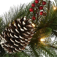 9ft. Bristle Berry Pine Garland With Battery Operated LED Lights