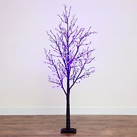 6ft. Pre-Lit LED Black Twig Artificial Halloween Tree