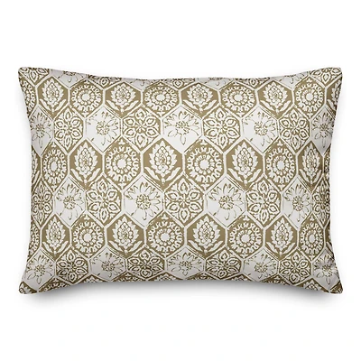 Floral Boho Tile Throw Pillow 14" x 20"