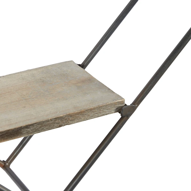 Set of 2 Black Metal Industrial Wall Shelf, 22", 17"