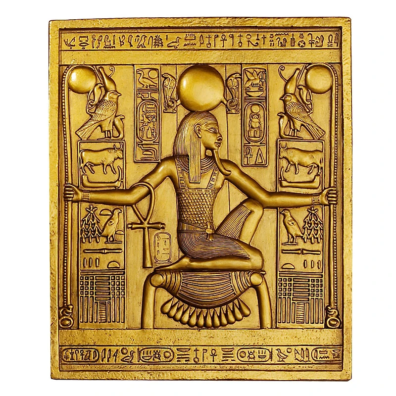 Design Toscano 10" Egyptian Temple Stele Tutankhamen Plaque