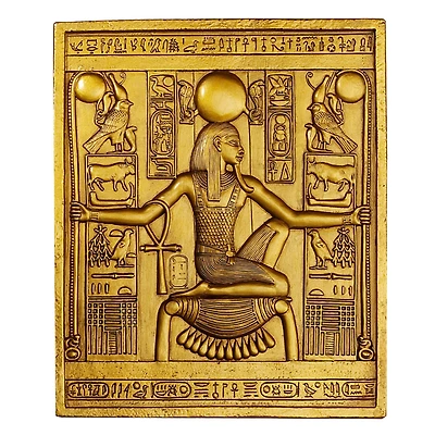 Design Toscano 10" Egyptian Temple Stele Tutankhamen Plaque