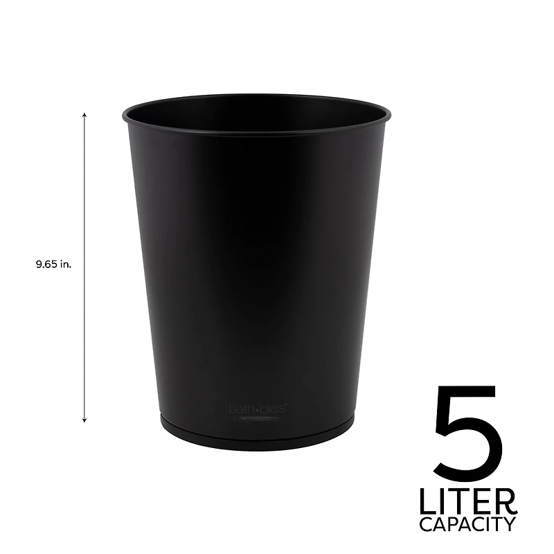 Bath Bliss Matte Black Trash Can