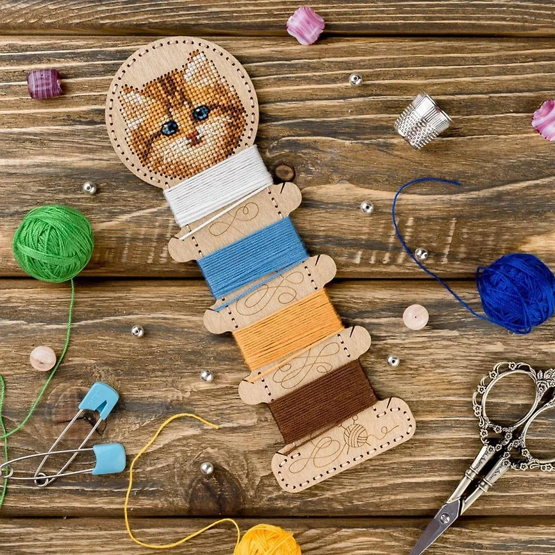 Wonderland Crafts Cat Embroidery Blank Wood Organizer