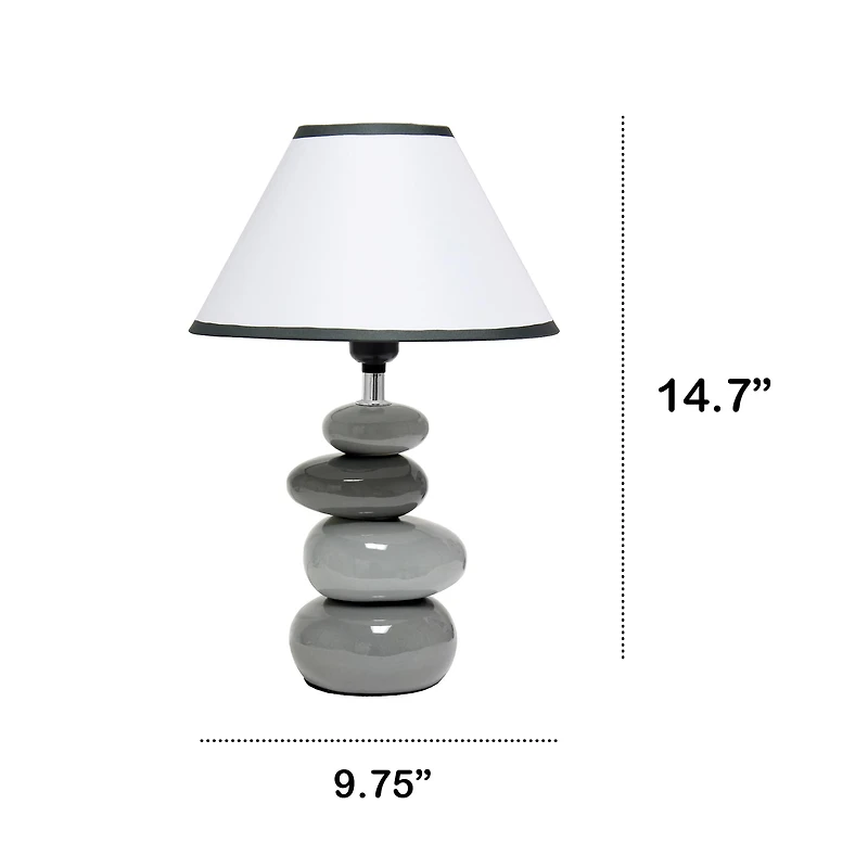 Creekwood Home Priva 14.7" Gray Stacking Stones Table Lamp